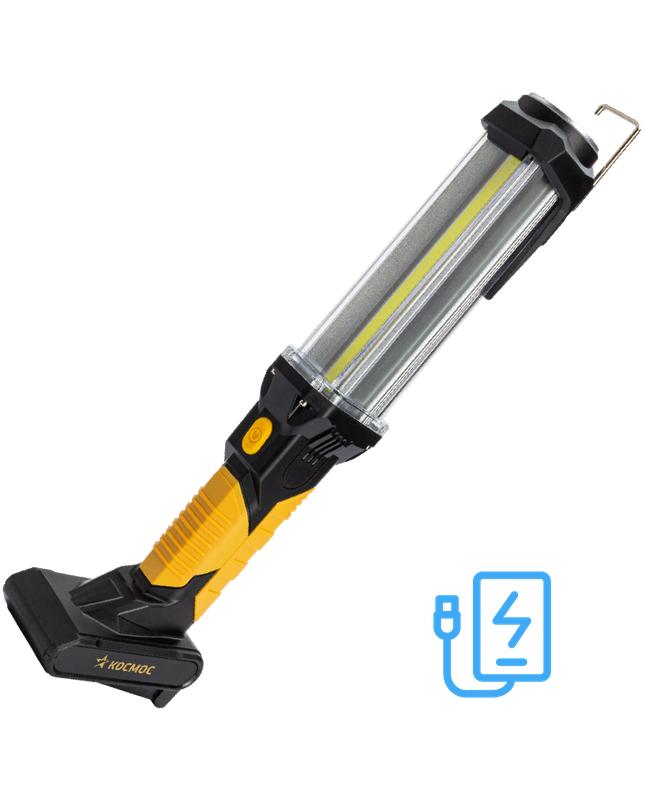 Рекомендуем купить Фонарь-светильник аккумуляторный 12Вт COB LED+5Вт LED Li-ion 18650 4000мА.ч Power-bank индикатор заряда корпус ABS-пластик с покрытием SoftTouch USB-шнур type C магнит на корпусе складной крючок для подвеш. КОСМОС KOC704Lit