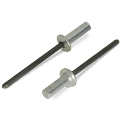 Рекомендуем купить Заклепка вытяжная закрытая 4,8x12,5 со стандартным бортом, алюминий / фосфат. сталь