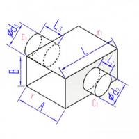 Купить крестовина прямоугольного сечения с круглой врезкой оптом | ПРОТОРГ