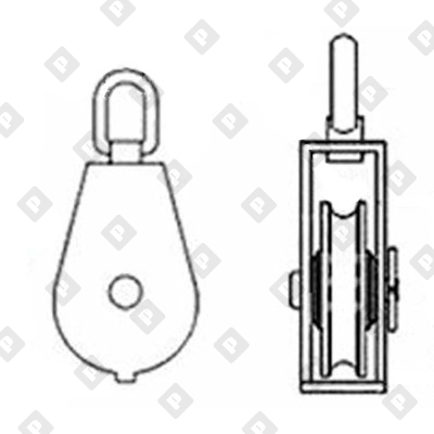 Блок одинарный 3/4" (20 мм) с вертл. и металлическим диском, оц. сталь - №2
