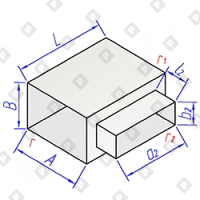 Тройник прямоугольного сечения с прямоугольной прямой врезкой - №1