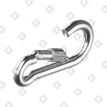 Карабин пожарный с фиксатором DIN 5299D 9x90, оц. сталь - №3