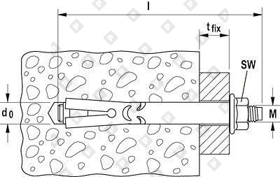 Втулочный анкер с гайкой fischer FSA 8/15 B M6 8x65/15 мм, оц. сталь - №2