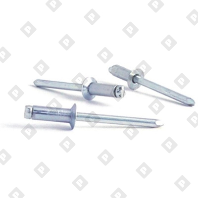 Заклепка вытяжная открытая 4,8x20 с потайным бортом, алюминий / оц. сталь - №1