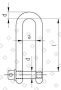 Скоба такелажная D-образная ART 8259 Ø6 мм удлиненная, нерж. сталь А4