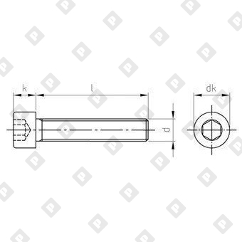 Винт DIN 912 М1,6x5 с полной резьбой и цилиндрической головкой с внутренним шестигранником, нерж. сталь A2 - №4