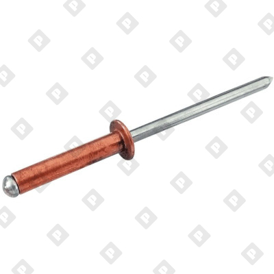 Заклепка вытяжная открытая 4.8x12 со стандартным бортом, медь / оц. сталь - №1