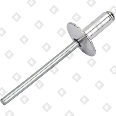 Заклепка вытяжная открытая 4,8x18 с увеличенным бортом 14 мм, алюминий / оц. сталь - №1