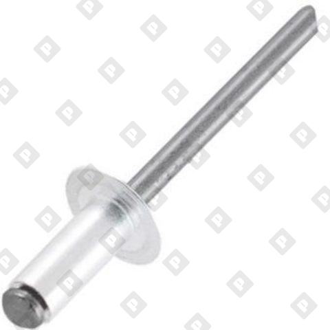 Заклепка вытяжная открытая 6.4x15 со стандартным бортом, алюминий / сталь - №1