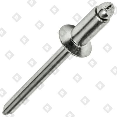 Заклепка вытяжная открытая 5x10 со стандартным бортом, оц. сталь / оц. сталь - №1