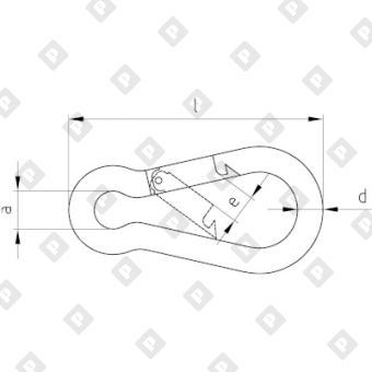 Карабин пожарный din 5299С 12x140, оц. сталь - №2
