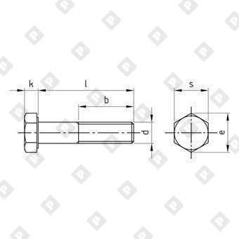 Болт DIN 931 M42x250 с шестигранной головкой и неполной резьбой, нерж. сталь A4 - №2