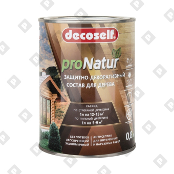 Антисептик лессирующий для дерева Pufas Decoself бесцветный (0,8 л) - №1