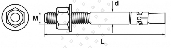 Анкер клиновой М16х140, жёлтый цинк - №2
