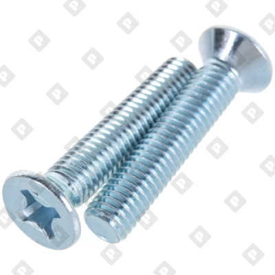 Винт DIN 965 М4x16 с потайной головкой и крестообразным шлицем PH, кл. пр. 4.8, оц. сталь - №1