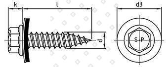 Art. 9505 A2/CV 6,0X25 упл. шайба 16 мм - №4