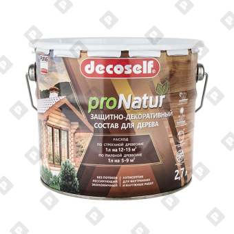 Антисептик лессирующий для дерева Pufas Decoself венге (2,7 л) - №1