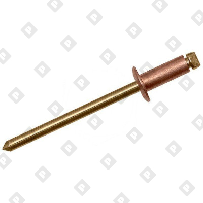 Заклепка вытяжная открытая 4x12 со стандартным бортом, медь / бронза - №1