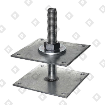 Анкер регулировочный по высоте ARH 150x150x4мм М24, H=200, оц. сталь - №1