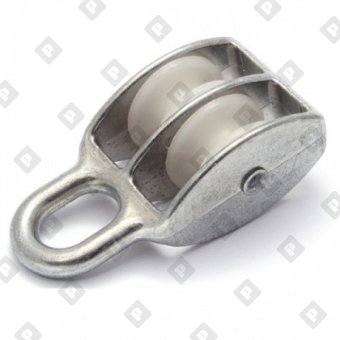 Блок двойной 1" (25 мм) с пластиковым диском, оц. сталь - №1